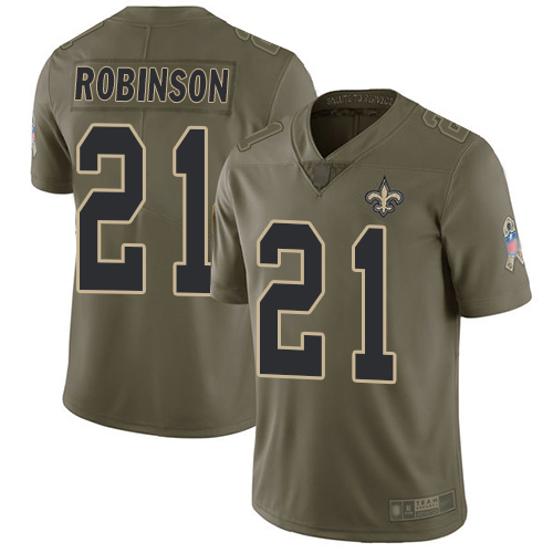 Men New Orleans Saints Limited Olive Patrick Robinson Jersey NFL Football #21 2017 Salute to Service Jersey->new orleans saints->NFL Jersey